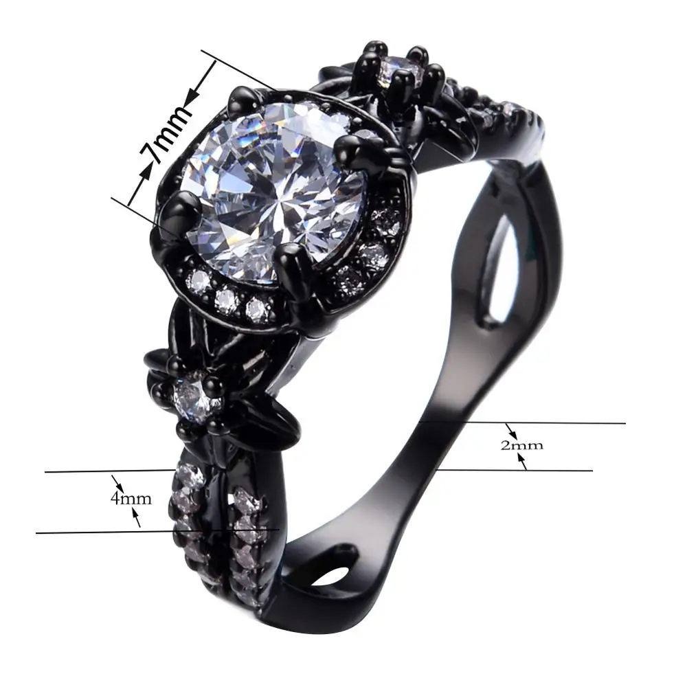 

New Fashion Flower Rings For Women Copper Plating Man-Made Crystal Charming Feminine Jewelry Party Wedding Anniversary Gift