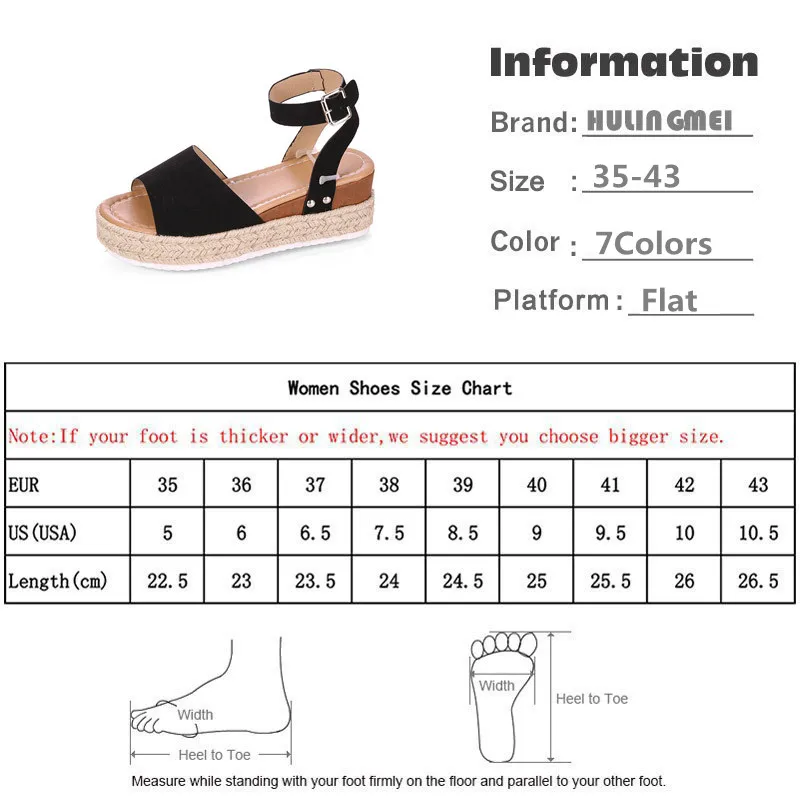 

Women Platform Sandals Buckle Strap Gladiator Open Toe Sandals Hemp Platform Shoes Female Casual Ladies Sandals Plus Size