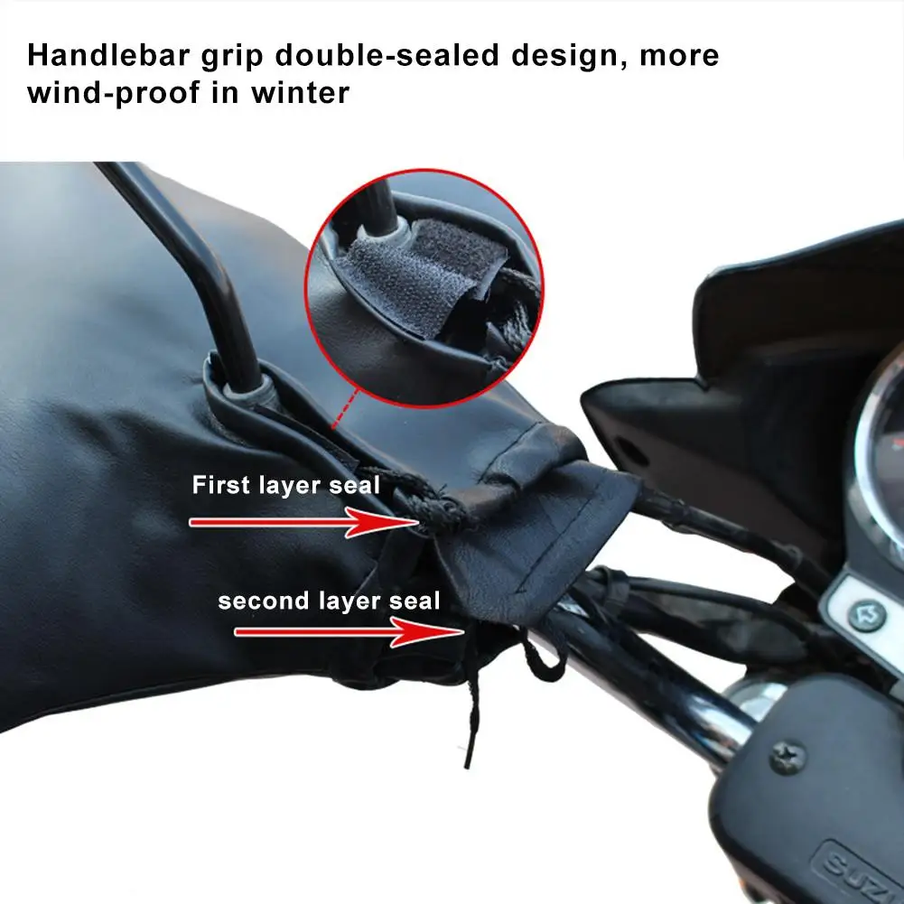 1 пара ветронепроницаемых зимних тепловых мотоциклетных перчаток на руль