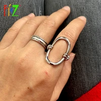 f j4z new finger rings fashion women minimalist ring silver color twisted alloy rings lady jewelry gifts dropship