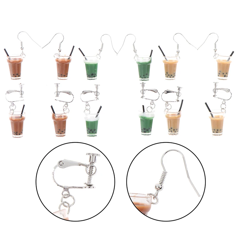 Пузырьковый чай персонализованные серьги капли из смолы молочный напиток для