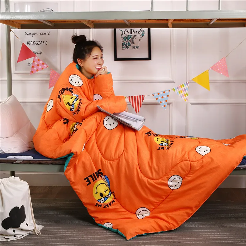 150x200cm Winter Lazy Quilt with Sleeves Home Bedding Comforter Printed Keep Warm Duvet With Filling Outdoor | Спорт и развлечения