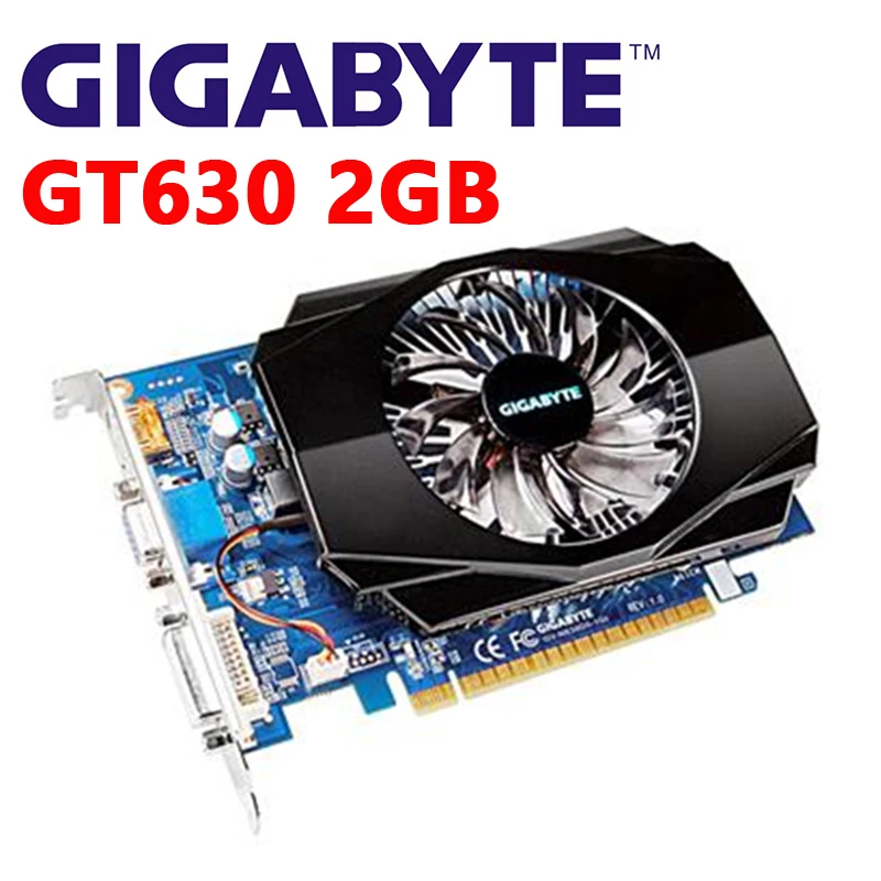 

Видеокарта GIGABYTE GT 630, 2 Гб, GV-N630-2GI D3, бит, GDDR3, графические карты для nVIDIA Geforce GT630, 2G, HDMI, Dvi, VGA карты, б/у