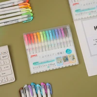 jianwu 15pcsset japan zebra wft8 mild liner brush pen creative limit double headed marker pen journal pen school supplies