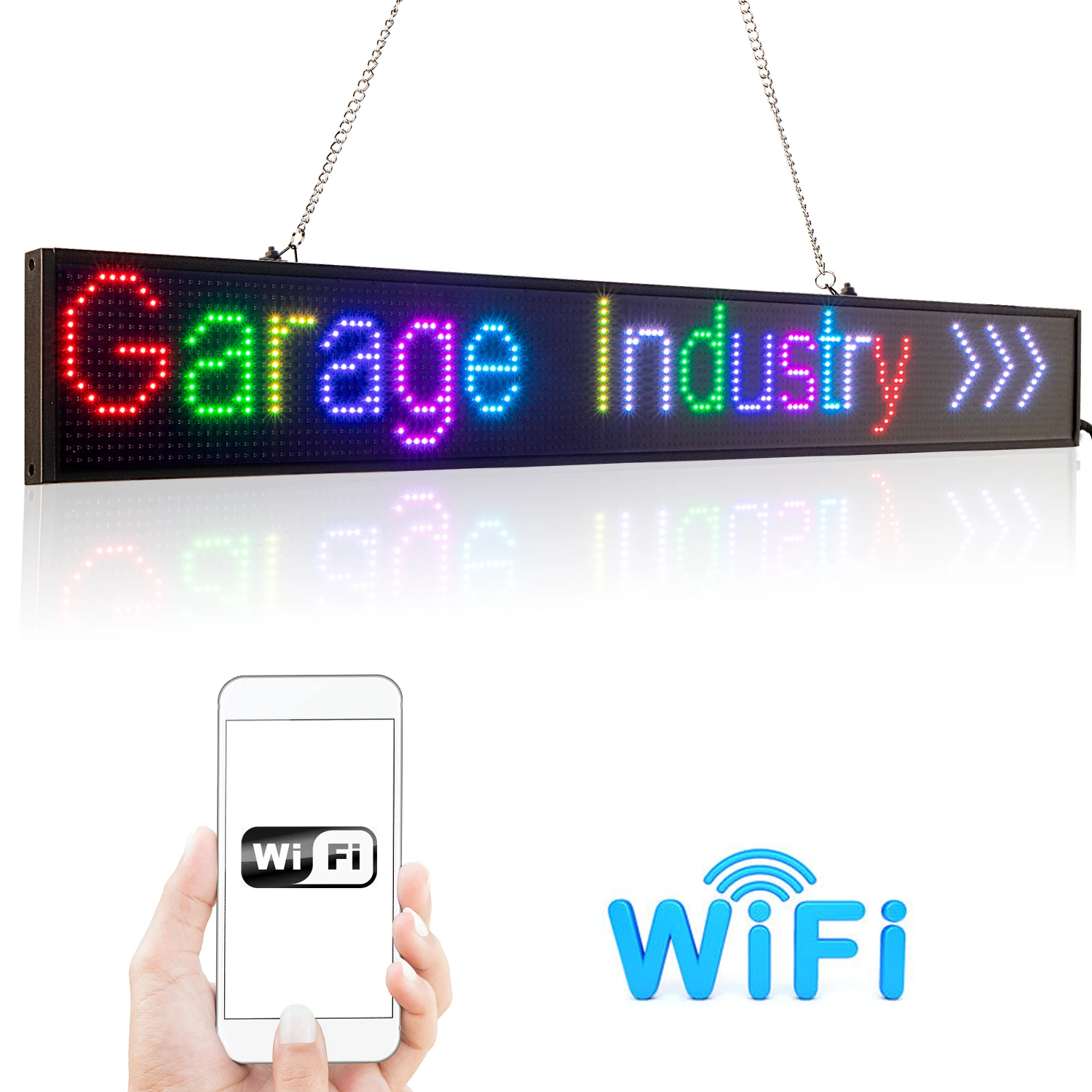 12V 82 см Автомобильный светодиодный Дисплей знак P5 Wi-Fi RGB полный Цвет