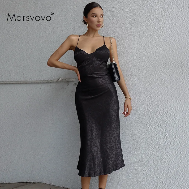 

Satin Party Dresses Lacing Belt Bandage Backless Prom Dress A-line Sling Vestidos for Woman Chic Print Fashion Midi Dress Girls