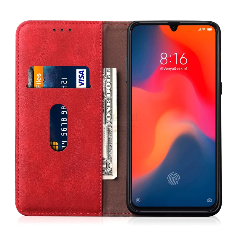 Роскошный тонкий кожаный чехол-книжка в стиле ретро для Xiaomi MI 9 чехол-бумажник с