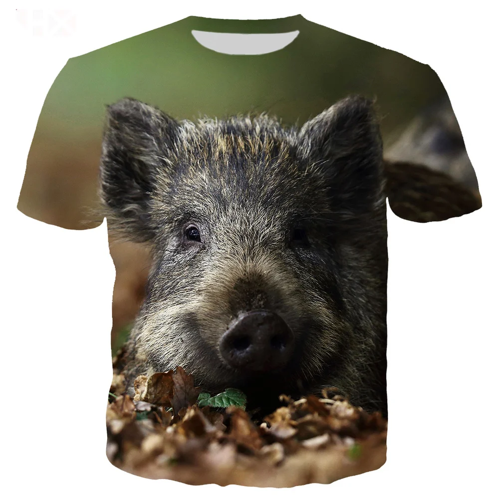 

CLOOCL Men T Shirt 3D Print Wild Boar New Wild Animal Swine T Shirt Men Women Harajuku Pig Streetwear Short Sleeve Tops