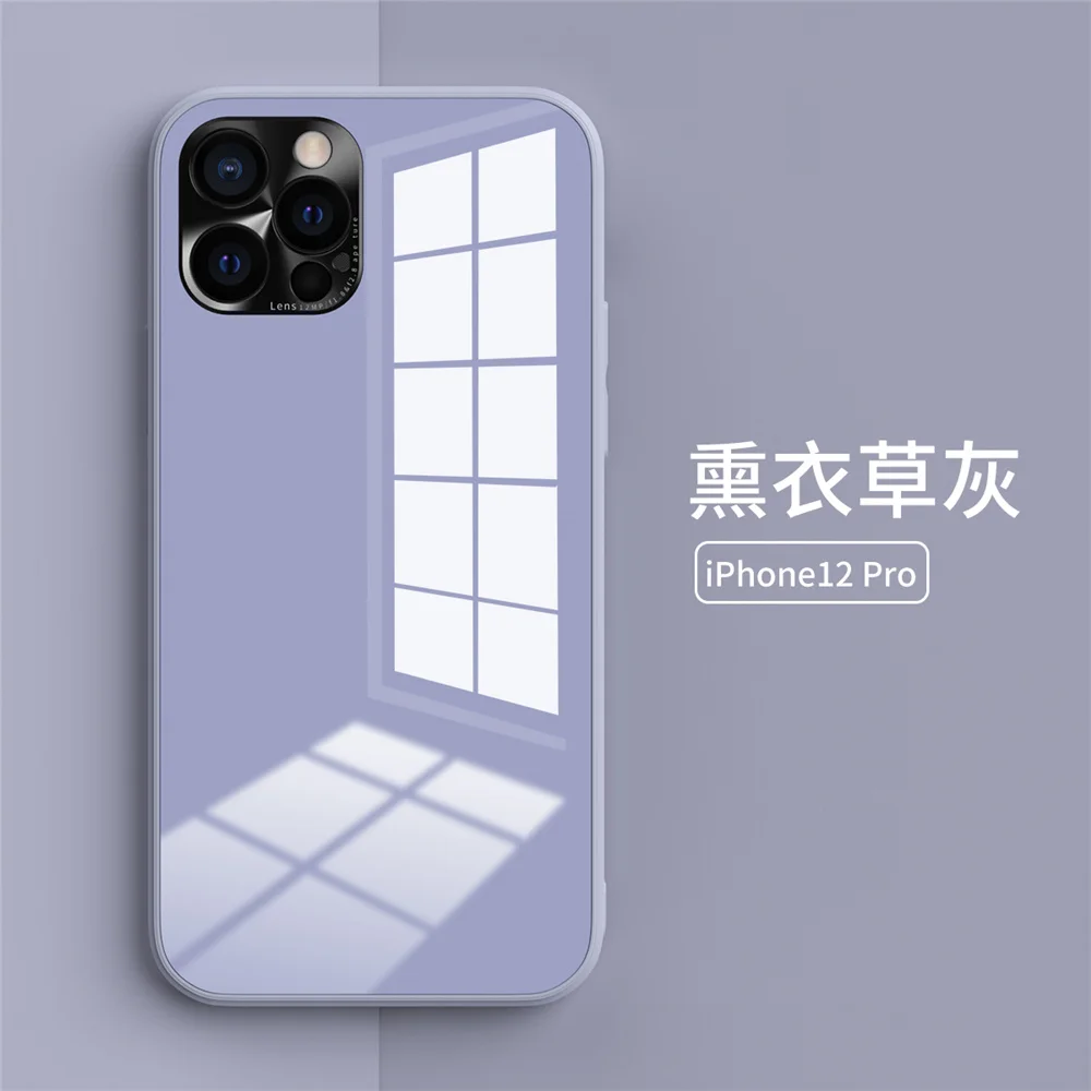 

Liquid Glass Silicone Phone Case For iPhone 11 Pro Max 12 Pro Max MINI 8 7 Plus Xr XsMax X Xs Anti Falling Shell