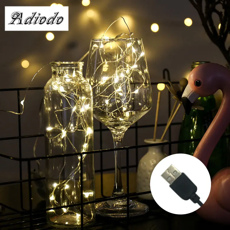 Светодиодная гирлянда с медным проводом 1 м 2 5 10 сказочное освещение ночник на