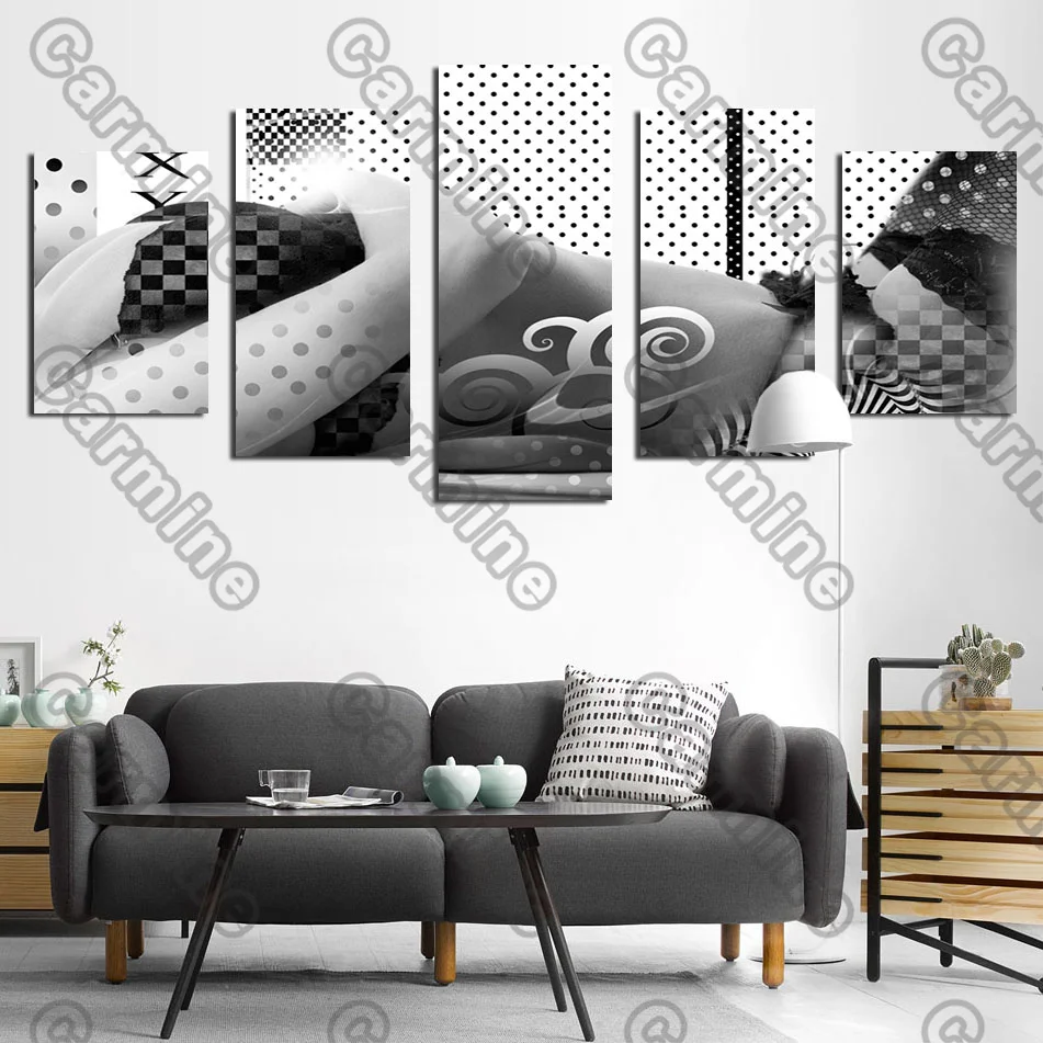 

Poster Figure Beautiful Body Lying Down Canvas Painting 5Pcs Posters Painting Wall Art Decoration for Living Room and Bedroom
