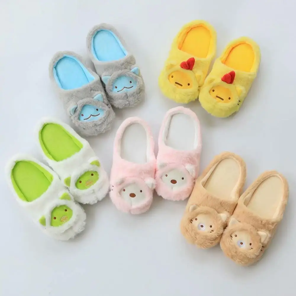 

Warm Soft Indoor Slippers Comfortable Female Shoes Cute Animals Woman Shoes Non-Slip Plush Cotton One Size
