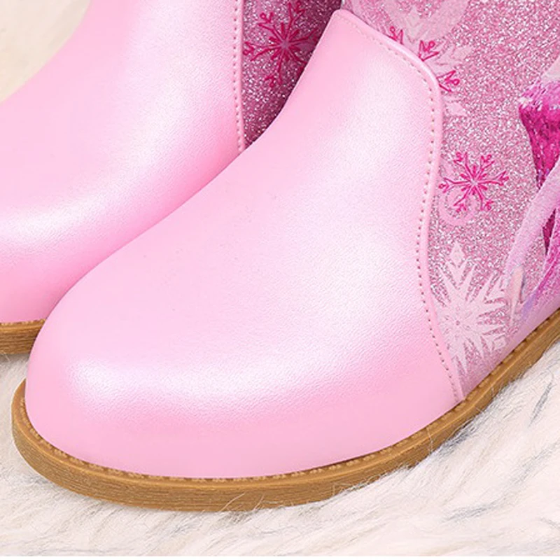 Зимние сапоги для девочек зимняя обувь принцессы Эльзы теплые детские зимние