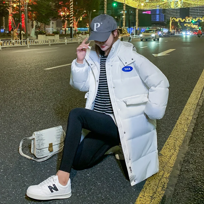 Mid-Length Coats Women New Coats Women Winter 2022 Polyester Fiber Parkas Korean Fashion Slim Down Cotton Jacket Female Jacket