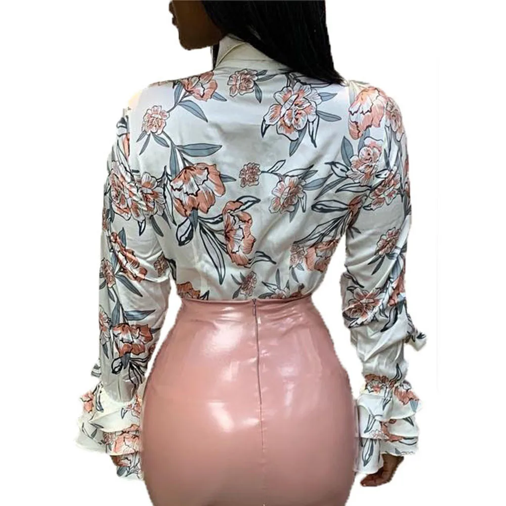 Блузка женская с цветочным принтом модная рубашка в африканском стиле длинным