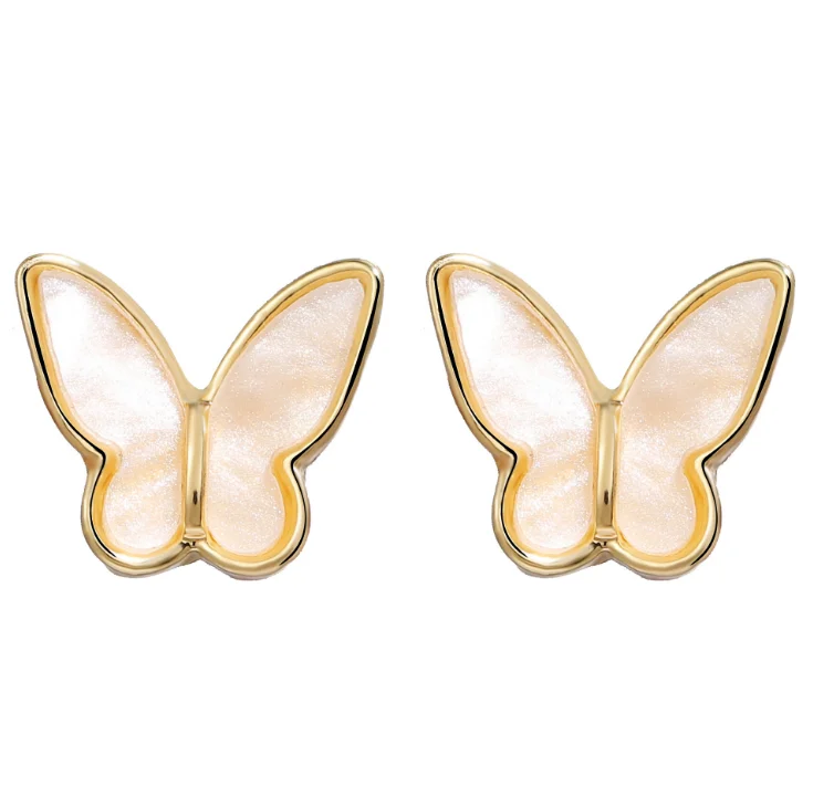 

Cute Ear Studs Butterfly Earrings Women's Lovely Gold Plated Crystal Party Bands