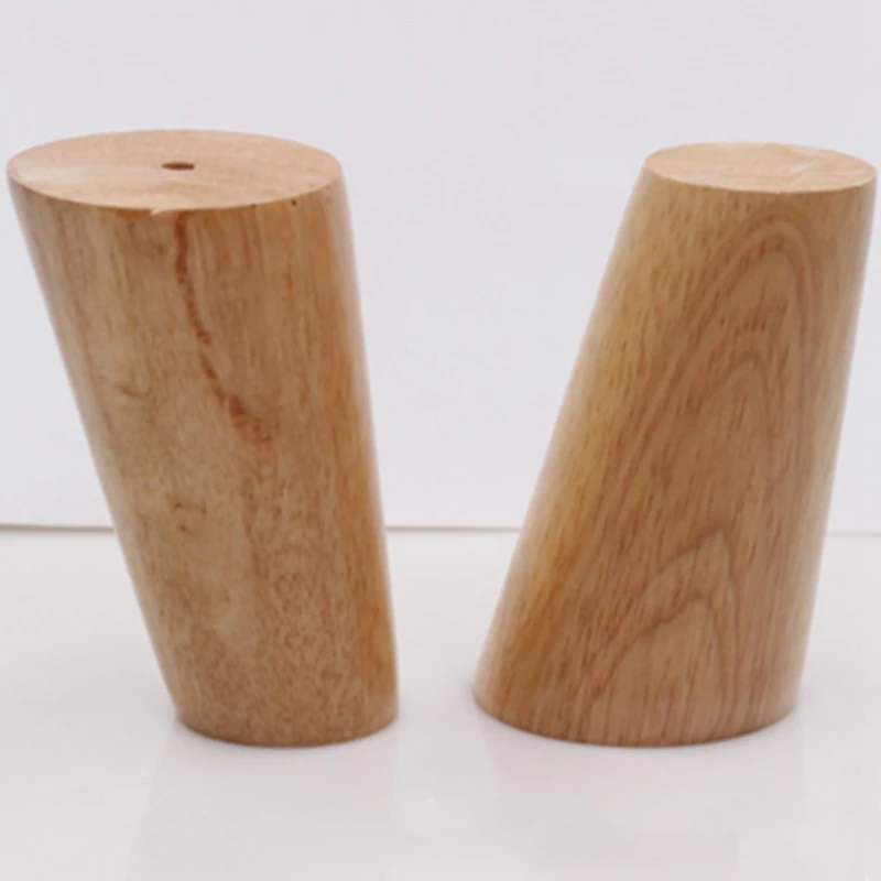 

4Pcs/Lot Oak Solid Wooden Sofa Legs Feet Tilted Coffee Table Furniture Level Feet with Metal Plates Cabinet Legs