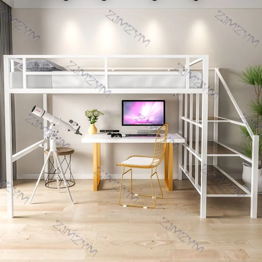 FX0625-05 Bunk Bed Iron Twin Frame High Loft Single Dormitory Multifunctional Home Office Nap Sofa Bedroom With Ladder | Мебель