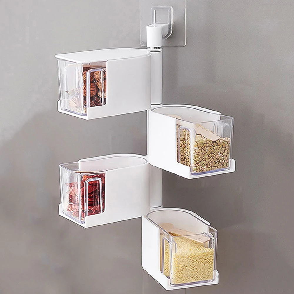 Ящик для приправ кухонный ящик хранения настенный поворотный контейнер на 360 °