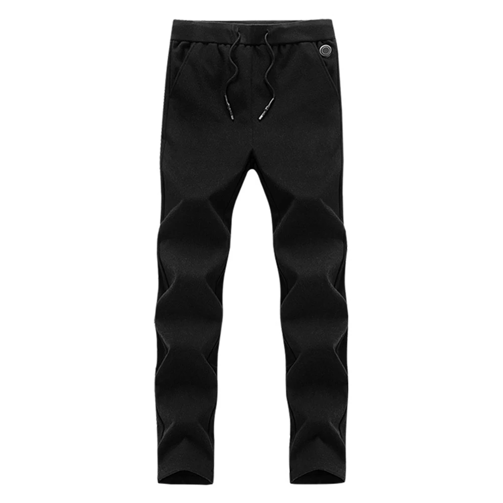 

Women Men Winter Hiking Black Elastic Adjustable Temperature Solid Electric Heated Pant USB Charging Pocket Warm Polyester Long
