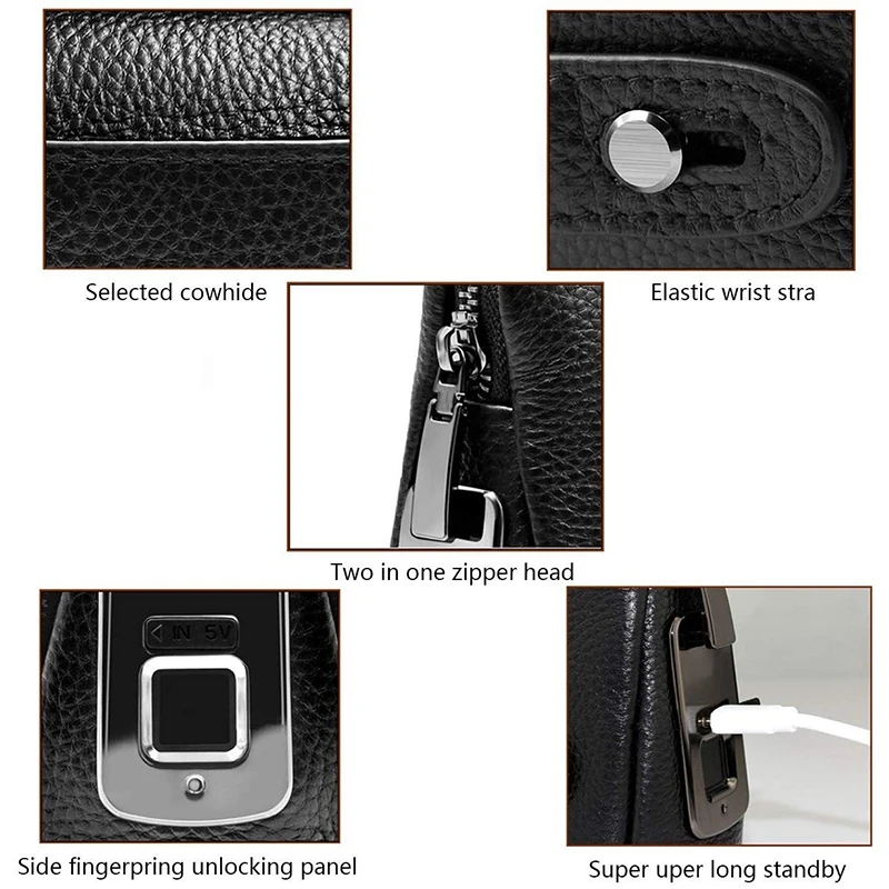 Сумки с отпечатками пальцев кожаная сумка для рук мужские длинные кошельки денег