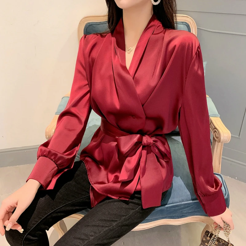 Mozuleva 2020 Весенняя Новинка корейский стиль рубашка женское платье с v-образным