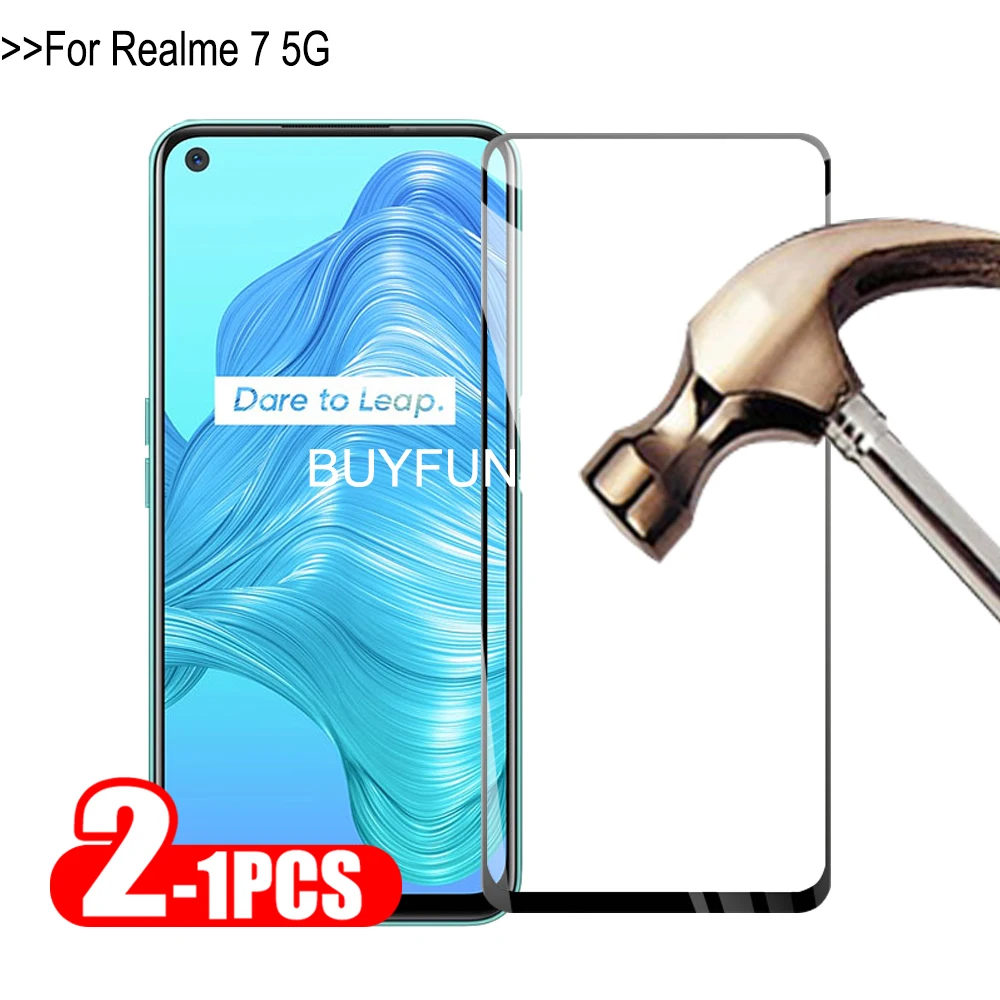 

Закаленное стекло с полным покрытием для Oppo Realme 7 5G, защита экрана, Защитное стекло для Oppo Realme 7 Pro, защитная стеклянная пленка, 1-2 шт.