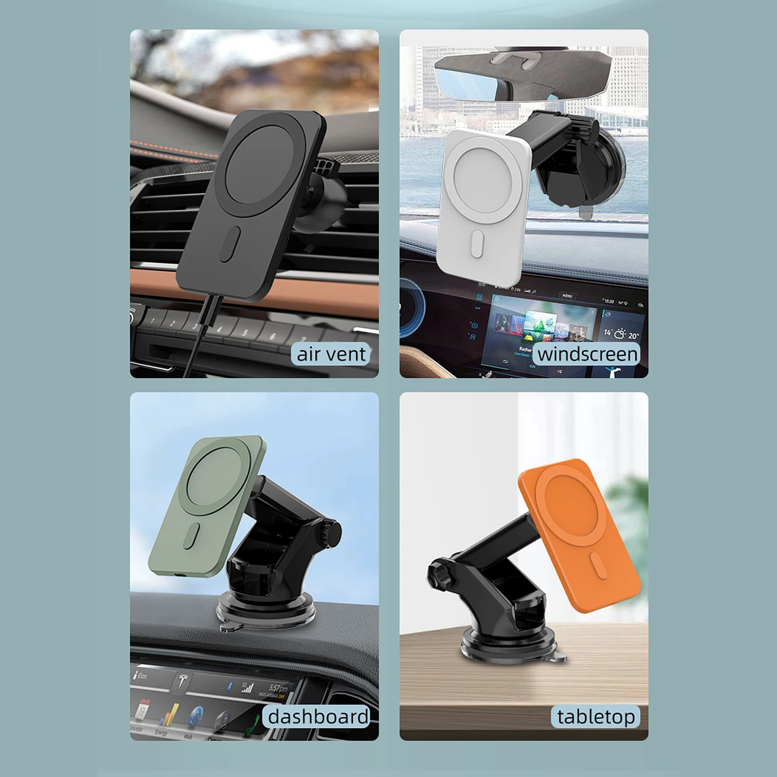 

15W Wireless Car Charger Airvent Mount Magnet Adsorbable Phone Car Holder For iphone 12 12 Pro Max 12 mini fast charging