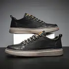 Мужские туфли из лакированной кожи, на шнуровке, удобные уличные высокие кроссовки в британском стиле, Мокасины, 44