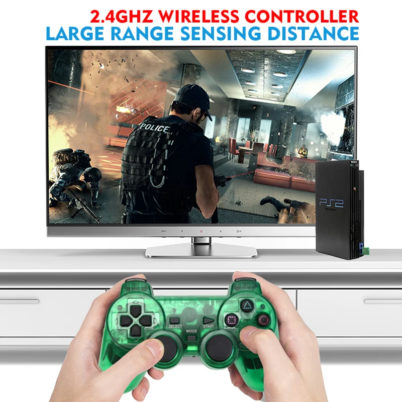 Беспроводной джойстик DATA FROG для Sony PS2 2 4G контроллер с двойной вибрацией ударов