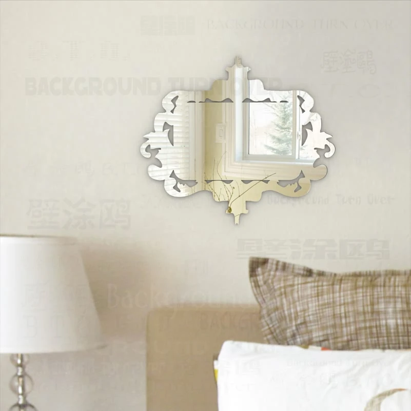 Mirror Wall Mirrors Vanity For Home Body Living Room Makeup Decor Antique Full Royal Luxury Retro Vintage Palace Frame M010