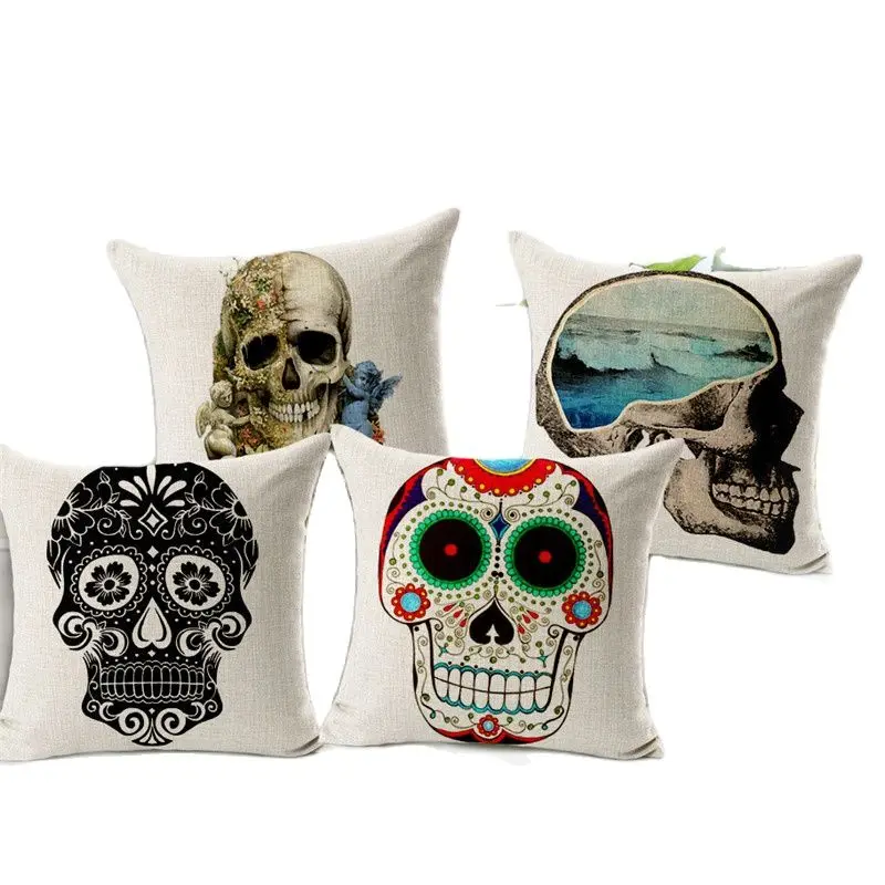 Простой стиль наволочка корона цветок геометрический Череп скрещенные кости 43*43