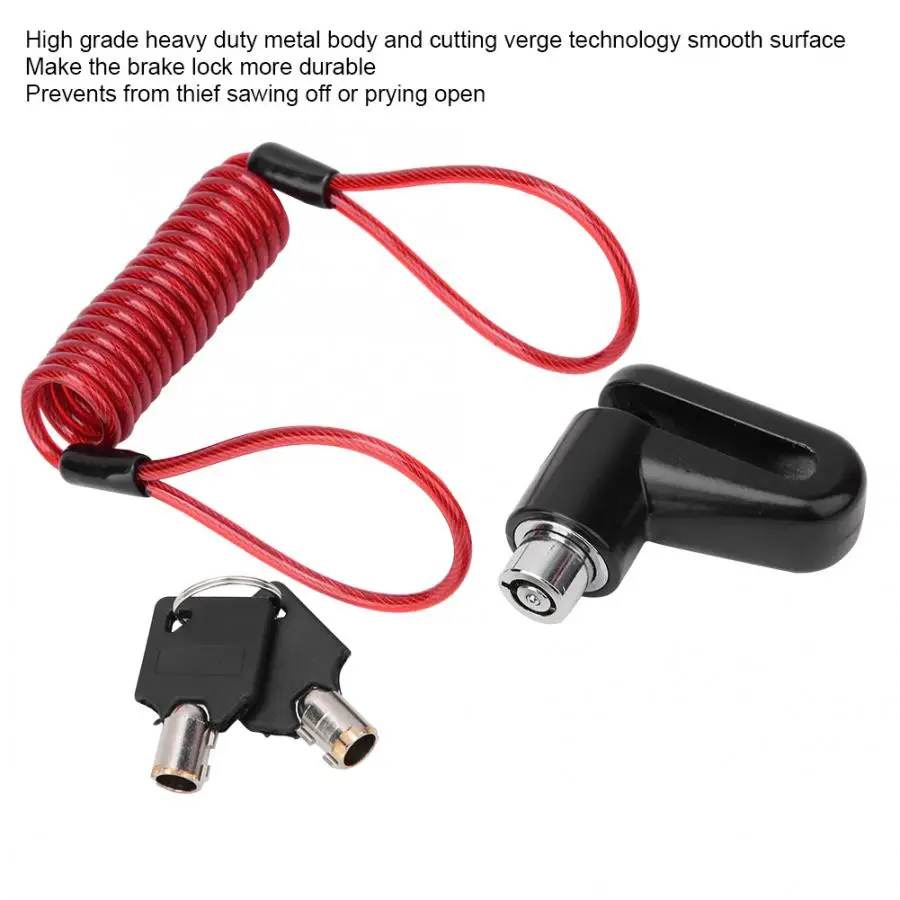 Черный Противоугонный замок дискового тормоза с кабелем напоминания для Mijia M365