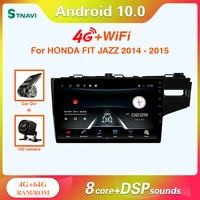 stnavi android 10 4g wifi dsp car radio central multimidia video player gps auto stereo navigation for honda fit jazz 2014 2015