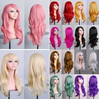 omen curly wavy wigs long straight cosplay wigs synthetic heat resistant full hair wigs