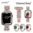 Роскошный алмаз ювелирный ремень для наручных часов Apple Watch, ремешок 42 мм, 38 мм, версия Bling металлический браслет из нержавеющей стали для наручных часов iWatch, 6 полоса 40 мм 44 SE