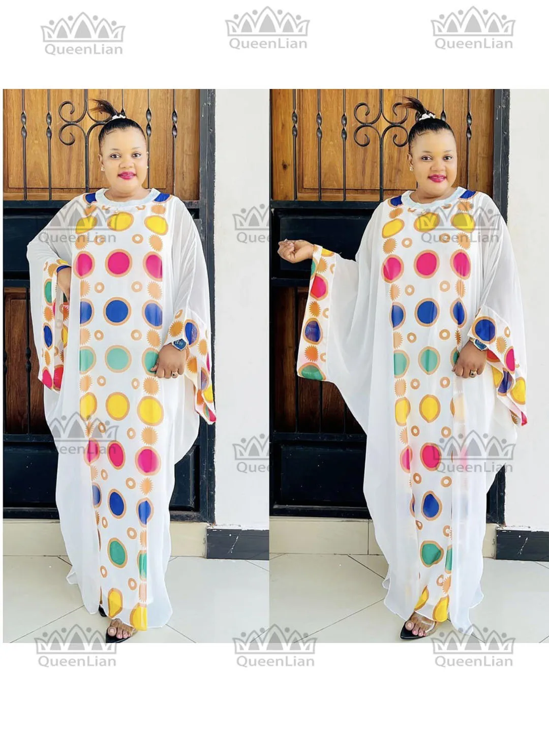 Африканский негабаритный двусторонний женский сарафан из двух частей |