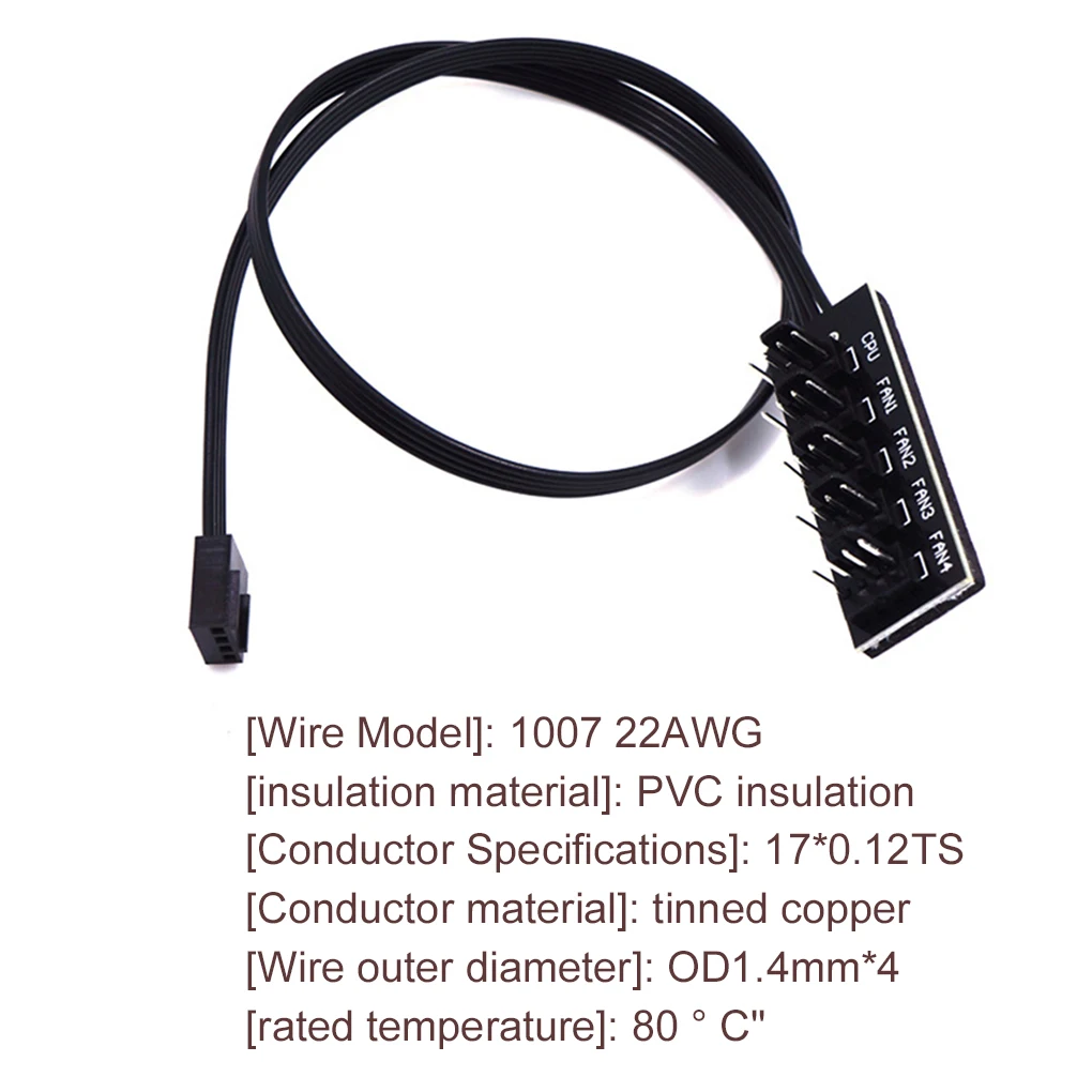 1 до 5 4-контактный TX4 PWM Процессор кулер чехол сплиттер 3/4pin шасси вентилятор