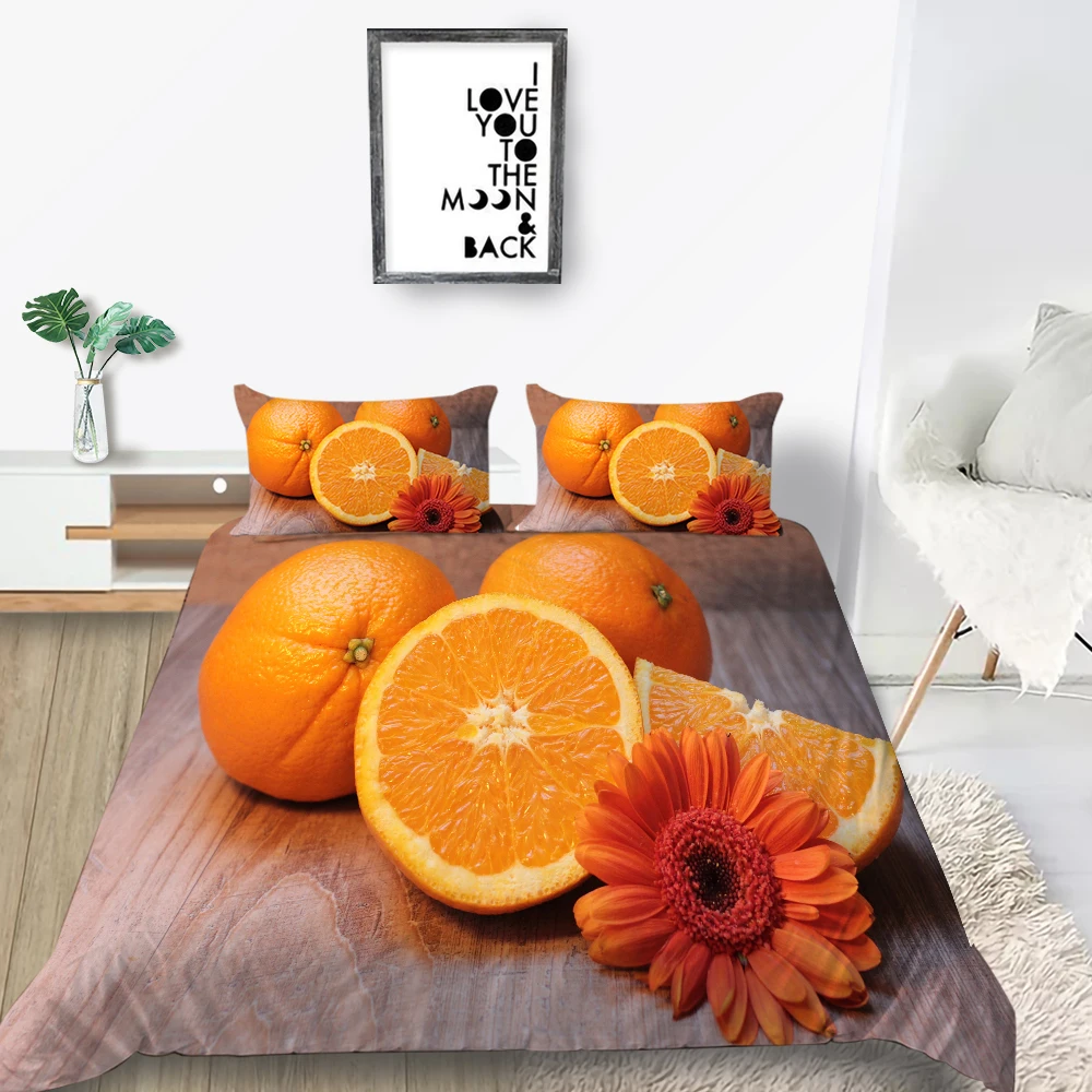 Постельное белье с изображением клубники комплект Queen Размеры модные креативные