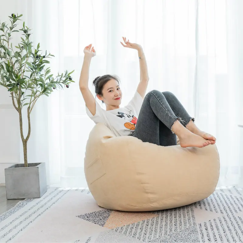 

Lazy sofa bean bag net red living room small apartment balcony sofa super soft water drop fabric sofa furniture Single sofa