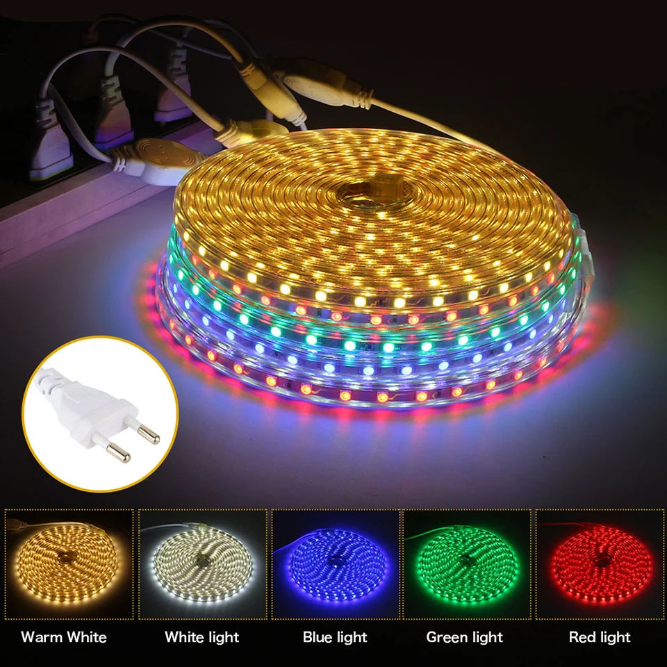 СВЕТОДИОДНАЯ лента SMD 5050 220 В переменного тока 12 постоянного 60