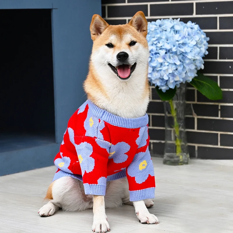 Новая одежда для собак зимняя домашних животных свитер средних и больших жилет