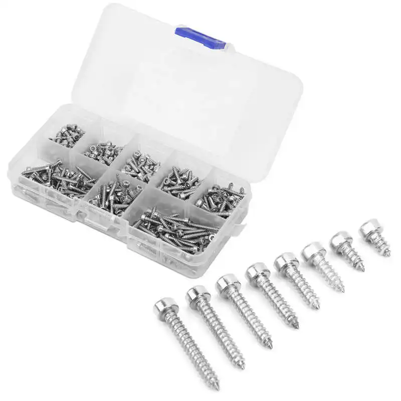 400 шт. саморез винты с шестигранным отверстием M2.5 304 из нержавеющей стали