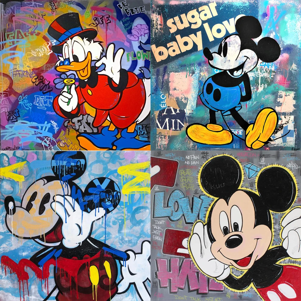 

Mosaic Disney Diamond Painting Cross Stitch Set Anime Mickey Donald Duck Diamond Embroidery Full Square Diamond Home Decoration