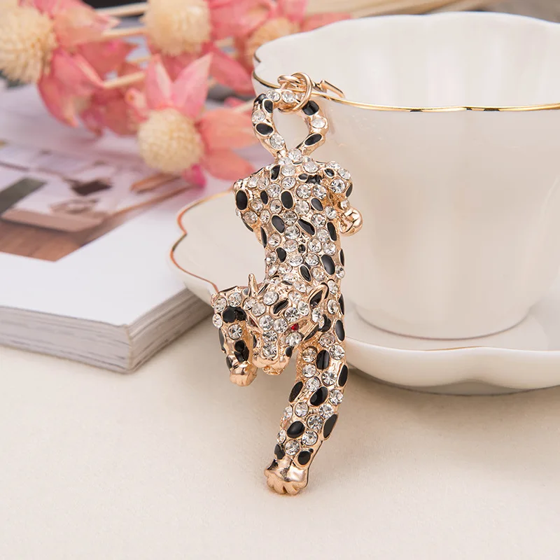 Европейский и американский модный брелок для ключей с головой леопарда оптовая