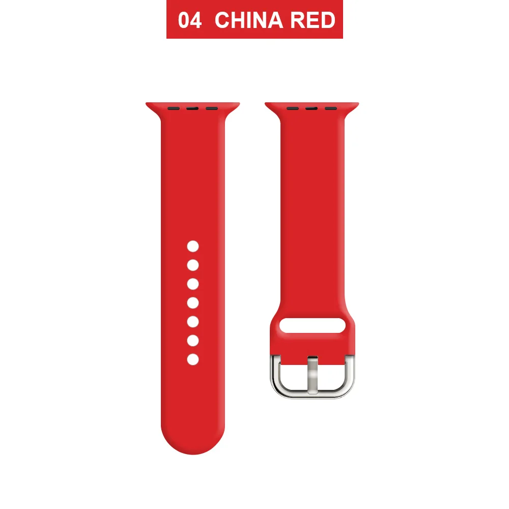 China red Мягкий силиконовый сменный спортивный ремешок для 38 мм Apple Watch Series1 2 42 мм наручный браслет ремешок для iWatch Sports Edition MU SEN - Цвет ремешка: China red