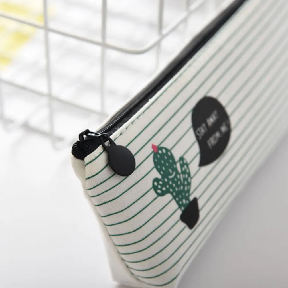 

School Pencil Case Cactus Pencil Case Large-capacity Student Zipper Pencil Case School Office Supply Gift Stationery