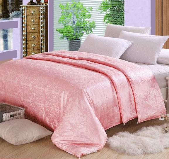 

New Natural/Mulberry Luxury Silk Comforter Duvet Hand-made Twin Queen King Full size Blanket Quilt jacquard Bedding in Filler