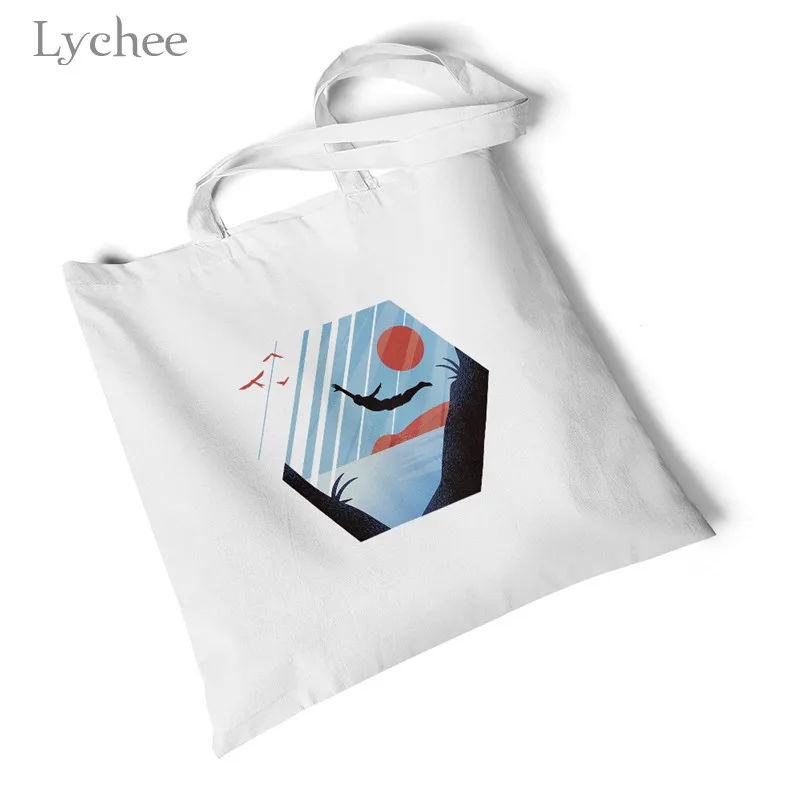 cliff diver Lychee Harajuku Liverpool Nashville Женская Холщовая Сумка с принтом Большая складная сумка для покупок оригинальная дорожная сумка на плечо - Цвет: cliff diver