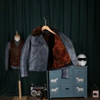 Мужская приталенная винтажная куртка SD110 азиатского размера, куртка из натуральной итальянской тосканной коровьей кожи со съемной подкладкой и мехом